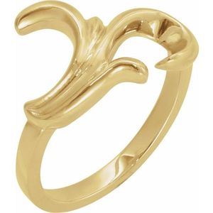 Stuller Freeform Solitaire <b>Ring</b> 10260:78908P Rose Gold & 18K Plated Tarnish-Free Inlay Setting Trendy Style - Product Image 1