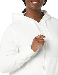 Veste polaire zippée à capuche surdimensionnée pour femme automne/hiver décontracté respirant tricoté Logo avant - Product Image 1
