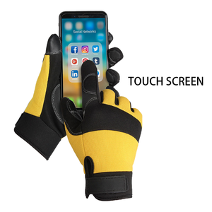 ถุงมือช่างหนังสังเคราะห์ทั่วไปงานช่างกันน้ำสำหรับงานช่างกลางแจ้งสีส้มพีวีซีใส่สบายงานหนัก - Product Image 3