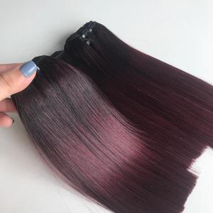 SDD Bone Straight Dark <b>Burgundy</b> Color 100% Vietnamese Human Hair Extensions Human Hair Wig - Product Image 6