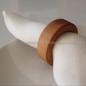 ห่วงรัดผ้าเช็ดปากทำด้วยมือทำจากไม้ทรงกลมสุดหรูสำหรับโต๊ะรับประทานอาหารในโรงแรมและงานแต่งงาน - Product Image 2