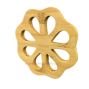 Bamboo Flower Shape <b>Pot</b> Holder Dishwasher Safe <b>Utensil</b> Made in Vietnam - Product Image 5
