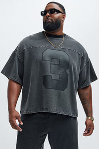 Camiseta de Alta Calidad con Lavado Ácido Personalizado, 100% Algodón, Estilo Vintage, Cuello Redondo, Estilo Urbano, 300g, Transpirable, para Hombre - Product Image 4