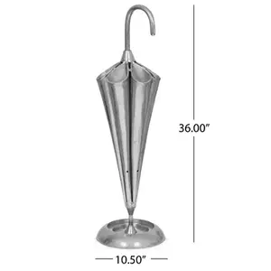 Porte-parapluie en métal enduit de poudre grise avec une finition élégante, parfait pour la décoration intérieure de la maison et le rangement des parapluies - Product Image 2