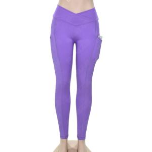 Women Fitness <b>Leggings</b> with Side Pockets for Mobile Coins Red Tights for Adults-Spandex/Polyester Elastic Waist Yoga <b>Leggings</b> - Product Image 5