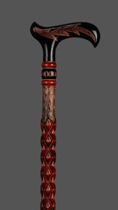 COMMENT LE BÂTON DE MARCHE AVEC CARTOGRAPHIE PERSONNALISÉE Cadeau ou aide à la mobilité pour hommes et femmes Marche en bois fabriquée à la main - Product Image 4