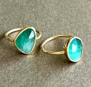 Alto grado Rosa amatista Hydro 8-10mm aproximadamente Unione forma piedra preciosa bisel conjunto 925 Plata chapado en oro anillo de banda fina regalo de verano - Product Image 4