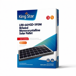 แผงโซลาร์เซลล์แบบโมโนคริสตัลไลน์ชนิด N แบบสองหน้า King Star Solar LR8-66HGD-595M กำลังไฟ 550W-600W สำหรับอุตสาหกรรม บรรจุบนพาเลท - Product Image 2