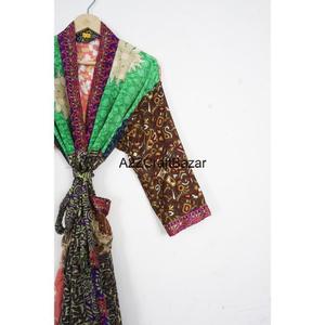 Bata de Seda 100% para Mujer, Cuello en V, Manga Tres Cuartos, con Cordón, Transpirable, Suave, Lujosa, Informal, Elegante, para Todas las Temporadas - Product Image 3