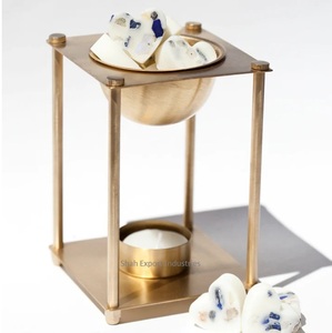 เตาเผาน้ำมันหอมระเหยทองเหลืองสุดหรูทันสมัย ใช้กับเทียนทีไลท์ ให้กลิ่นหอมกระจาย - Product Image 4