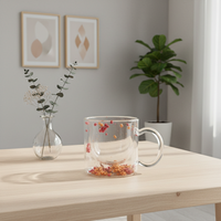 Meilleure Vente 3306341-0.21 Tasse en Verre Borosilicate à Double Paroi Durable 210ml Style Nordique Résistante à la Chaleur et au Lave-Vaisselle