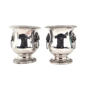 ถังน้ำแข็งโลหะอลูมิเนียมขวดเดี่ยวสุดหรูถังโลหะอลูมิเนียมทรงโค้งสำหรับโต๊ะอาหารมือจับหัวสิงโต - Product Image 1