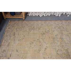 Vintage <b>Turkish</b> <b>Rug</b> Large 5.2 X 8.2ft Beige Green Patchwork Wool Latex Backing Rectangular Hallway Style for Teens Room <b>Rug</b> - Product Image 5