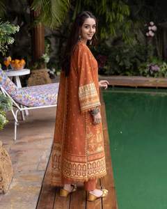 Ropa étnica afgana tradicional de Salwar Kameez de seda elegante afgana tradicional para mujer personalizada del fabricante a la venta-522 - Product Image 2