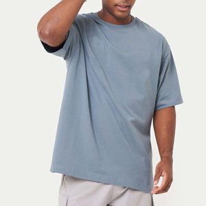 Camiseta personalizada para hombre, serigrafía, tela de rizo de gran tamaño, teñido liso, cuello redondo, patrón sólido, camisetas de gran tamaño para hombre - Product Image 4