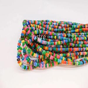 Lustre éthiopien Welo perles d'opale de feu haute qualité multicolore Rondelle 4-6mm facettes jaune 16 "47 Carats bijoux de noël - Product Image 2