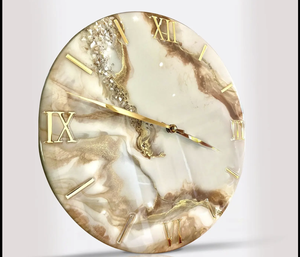 นาฬิกาติดผนังไม้ที่ดีที่สุด นาฬิกาติดผนังไม้กระถินเทศและเรซิ่นอีพ็อกซี่ สไตล์เรซิ่นริเวอร์ - Product Image 2