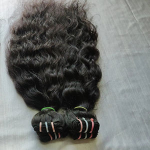 ผมต่อทำจากผมมนุษย์แบบเรียสำหรับต่อทำจากหนังแบบเส้นเดียวจากวัดอินเดีย - Product Image 1