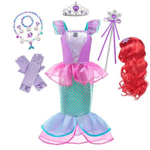 Costume de cosplay Ariel Sirène avec perruque pour filles - Product Image 3