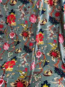 Vintage Floral Print Cotton Velvet Curtain Boho Drapes Style Floral Print Luxury Cotton Velvet Style Cotton Luxury Cotton Velvet - Product Image 5
