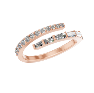 14K Or Massif IGI Certifié Lab Grown Diamond Baguette Cut Prong Double Row Luxury Designer Bague de Fiançailles Fine Wedding Party - Product Image 6