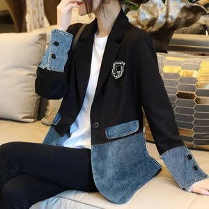 2024 New Autumn Denim Jacket Coat Women Fashion Stitching Denim Suit Outerwear Female Loose <b>Jeans</b> Jackets Ladies Coats - Product Image 6
