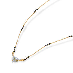 Mangalsutra Moderno con Diamantes y Oro de Flora's Touch para Mujer - Joyería Coleccionable Cultural - Product Image 2