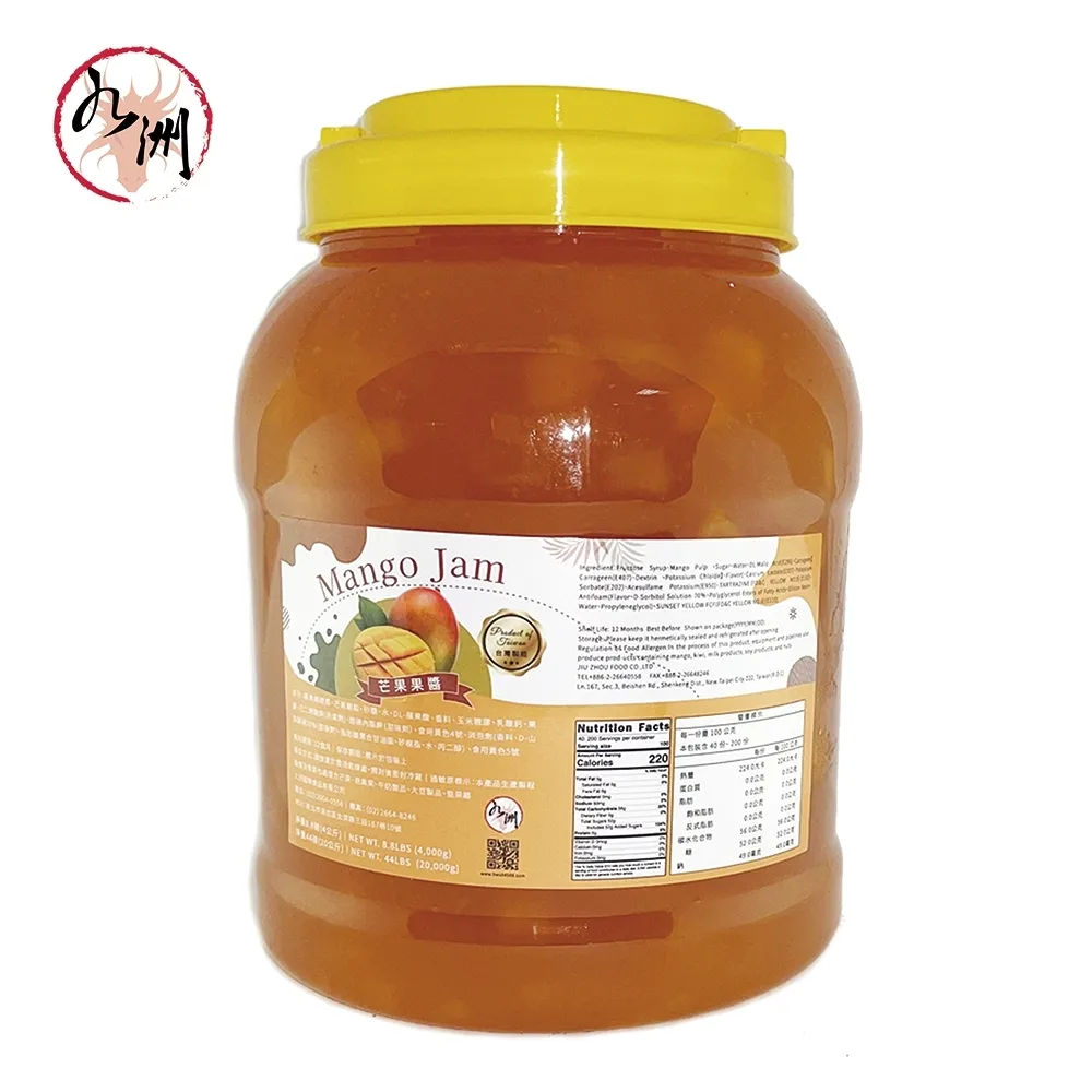 Jiuzhou-mermelada de Mango, 4 kg, el mejor proveedor de té de burbujas de Taiwán