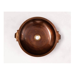 Fregaderos Redondos Modernos de Latón Color Cobre en Oferta para Baños, Cocinas, Hoteles y Restaurantes, Fregaderos de Cocina con el Último Diseño - Product Image 1