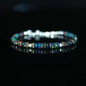 Flashy Black Ethiopian Beaded 925 <b>Sterling</b> <b>Silver</b> <b>Cuff</b> <b>Bracelet</b> Handmade Gemstone Gift Men's <b>Silver</b> Plated Personalized Touch - Product Image 1