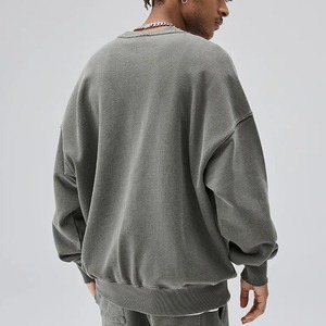 Alta calidad OEM Plain Heavyweight ácido lavado Logo impreso algodón Oversize personalizado sudadera para hombre para el invierno - Product Image 2
