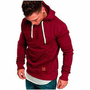 Sweat à capuche décontracté pour homme, style streetwear d'hiver, coupe régulière, avec poche, double couche, 100% coton - Product Image 3