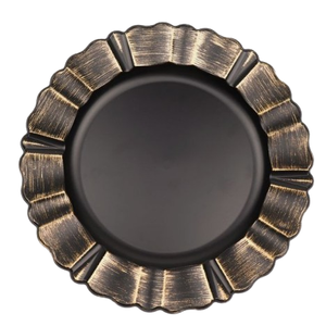 Assiette de présentation décorative en métal à motif floral pour hôtels, mariages et événements, idéale pour servir les aliments sur table - Product Image 3