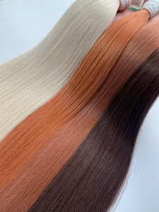 Precio al por mayor Extensiones de cabello a granel Sedoso y sin derramamiento Doble ahogamiento 100 gramos Colores claros 16 pulgadas - Product Image 5