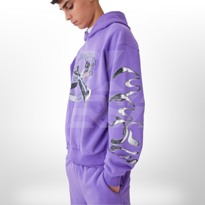 Survêtement unisexe en molleton avec capuche et cordon de serrage, coupe régulière, hiver, 100% coton - Product Image 3