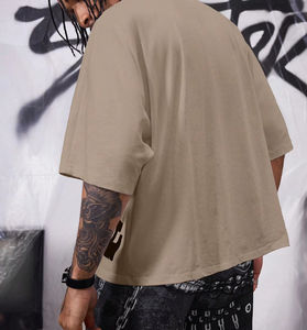 Camiseta Oversize para Hombre de Algodón de Alta Calidad, Tejido Grueso, Lavado Ácido Personalizado, Diseño Corto con Serigrafía Estilo Urbano - Product Image 5