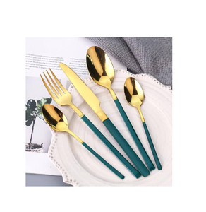 Ensemble de couverts en laiton miroir 6 pièces en or vaisselle en miroir couverts comprenant une cuillère fourchette restaurants utilisent Offre Spéciale - Product Image 3