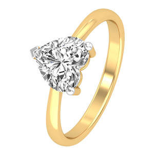 Bague solitaire en or massif 10 carats pour femme 1Cts VS Clarity EF Color Lab Grown Diamond Heart Cut IGI Certified Engagement Jewelry Gift - Product Image 1
