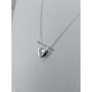 Collar de Plata de Ley 925 con Colgante de Corazón Delicado y Diamante, Joyería Minimalista con Encanto de Amor para San Valentín - Product Image 4
