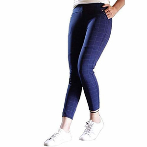 กางเกงเลกกิ้งแฟชั่นดีไซน์ใหม่สำหรับผู้หญิงกางเกงยืดเอวกลางพิมพ์ลายทางสีชมพูสำหรับใส่ออกกำลังกายเล่นฟิตเนส - Product Image 1