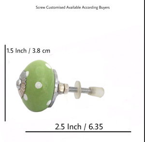 Boutons en céramique verts à pois blancs industriels poignées de tiroir pour armoire cuisine chambre salon salle à manger - Product Image 3