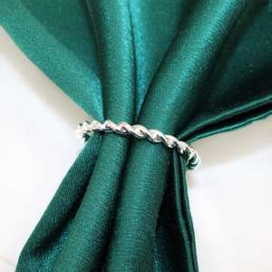 Premium Stainless Steel Napkin Rings with a Polished Surface & Ideal for Matching with Silverware and Elegant <b>Place</b> <b>Settings</b> - Product Image 4