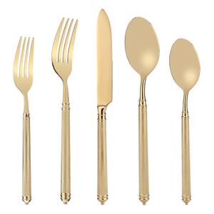 Mejor Venta Caliente Boda Tenedor Cuchillo Cuchara Cubiertos Personalizados Plata Pulida Con Mango de Diseñador Juego de Cubiertos al por mayor - Product Image 6