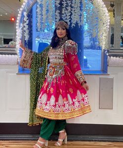 Salwar Kameez traditionnel afghan personnalisé du fabricant pour femmes soie éthérée et coton 620 pièces à vendre - Product Image 3