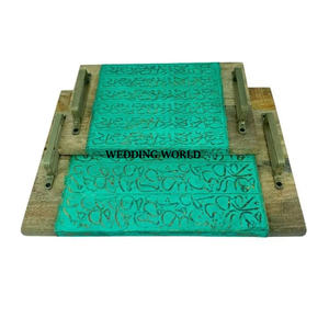 Bandeja de Chocolate de diseñador con recubrimiento en polvo blanco y azul, superventas hechas a mano, artículos para restaurante, venta al por mayor, nueva bandeja de Chocolate de lujo - Product Image 3