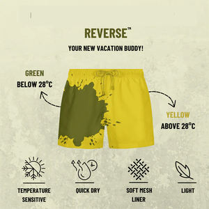 High Quality Heat Sensitive Casual Adult Yellow Color Quick Dry Waterproof Breathable Eco-Friendly <b>Knee</b> <b>Length</b> <b>Men's</b> <b>Shorts</b> - Product Image 6