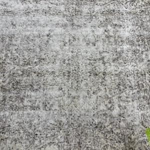 พรมวินเทจขนาด 3.7x7.1 ฟุต พรมขนสัตว์ลายดอกไม้สีเทาแบบตุรกี - Product Image 5
