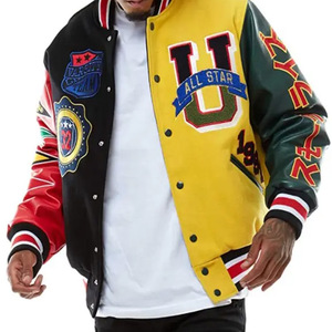 Patch de travail personnalisé broderie Logo manches en cuir hommes Letterman Varsity Jacket Baseball Vintage Letterman Varsity Jacket pour hommes - Product Image 1