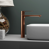 Robinet de lavabo M RUBINETTERIA Pop Series à bec haut en laiton avec siphon clic-clac, couleur or et diverses finitions