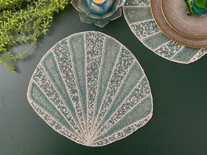 Beaded <b>Placemat</b> Handmade <b>Round</b> Charger for Luxury Dining & Holiday Decor Unique Piece Handmade Beaded, <b>Placemat</b>, Housewarming - Product Image 3